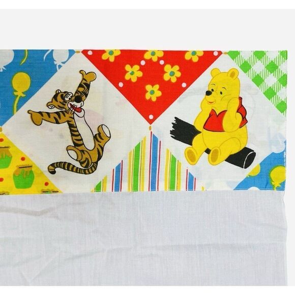 RARE Vintage 1970s Sears Winnie the Pooh Cotton Blend TWIN Semi Fitted Top Sheet - Picture 13 of 16